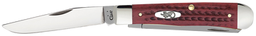Case 00783 Trapper Medium 3.25"/3.27" Folding Clip Point/Spey Plain Mirror Polished Tru-Sharp SS Corn Cob Jigged Old Red Bone