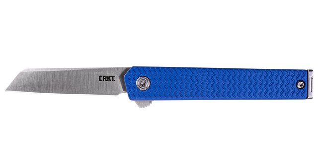 CRKT 7083C CEO Microflipper 2.21" Sheepsfoot Folding Knife - Blue Aluminum