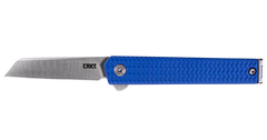 CRKT 7083C CEO Microflipper 2.21" Sheepsfoot Folding Knife - Blue Aluminum