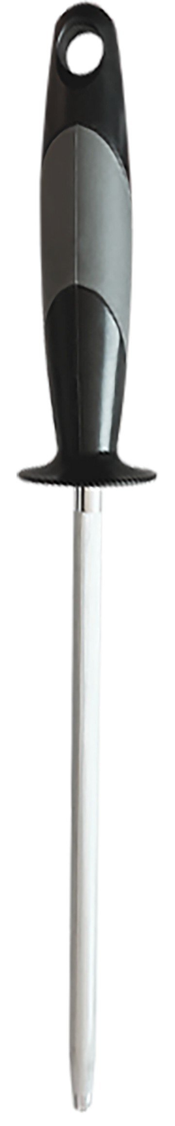 Accusharp 032C 9" Sharpening Steel Black Overmolded Rubber Handle