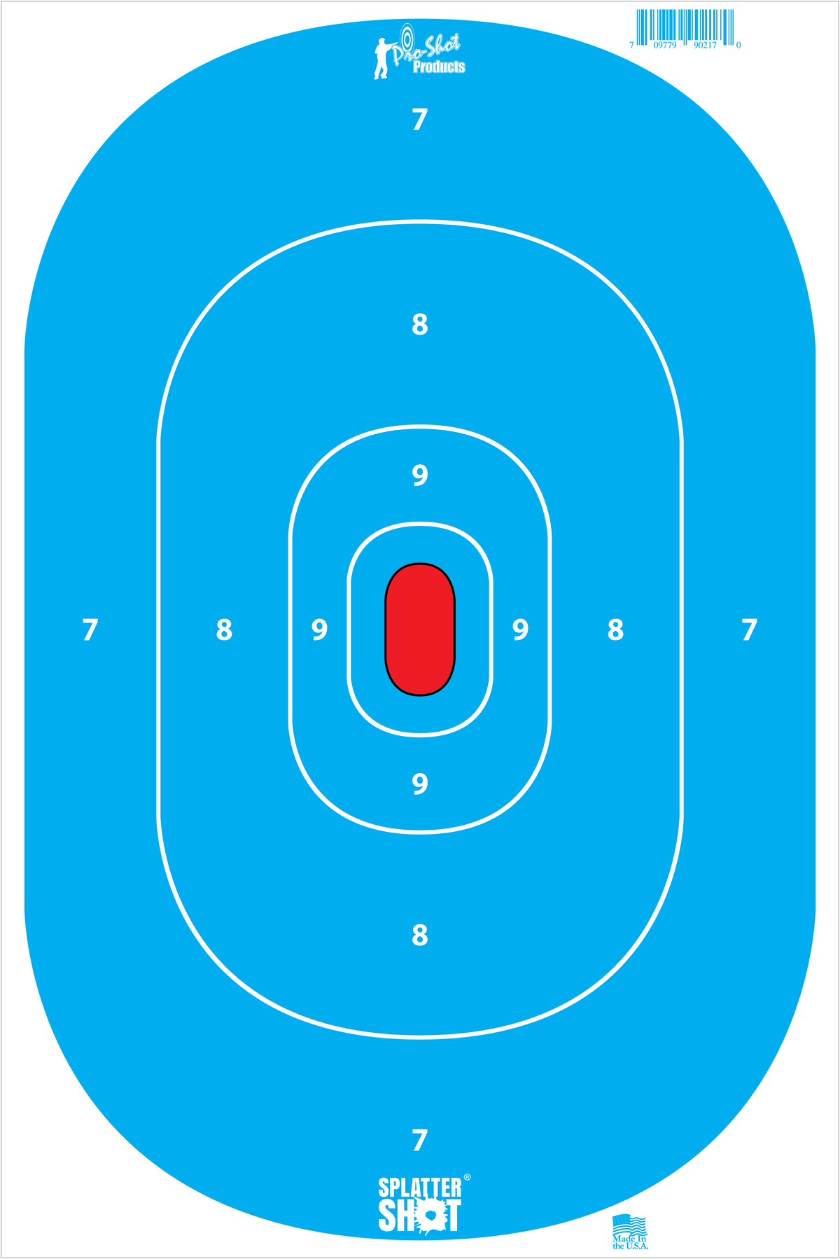 Pro-Shot SplatterShot Silhouette 12" x 18" Hanging Tagboard Target - Hi-Vis Blue/White - 8 Pack