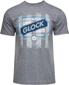 Glock Blue Line Tee Gray Ringspun Cotton/Polyester Short Sleeve Medium