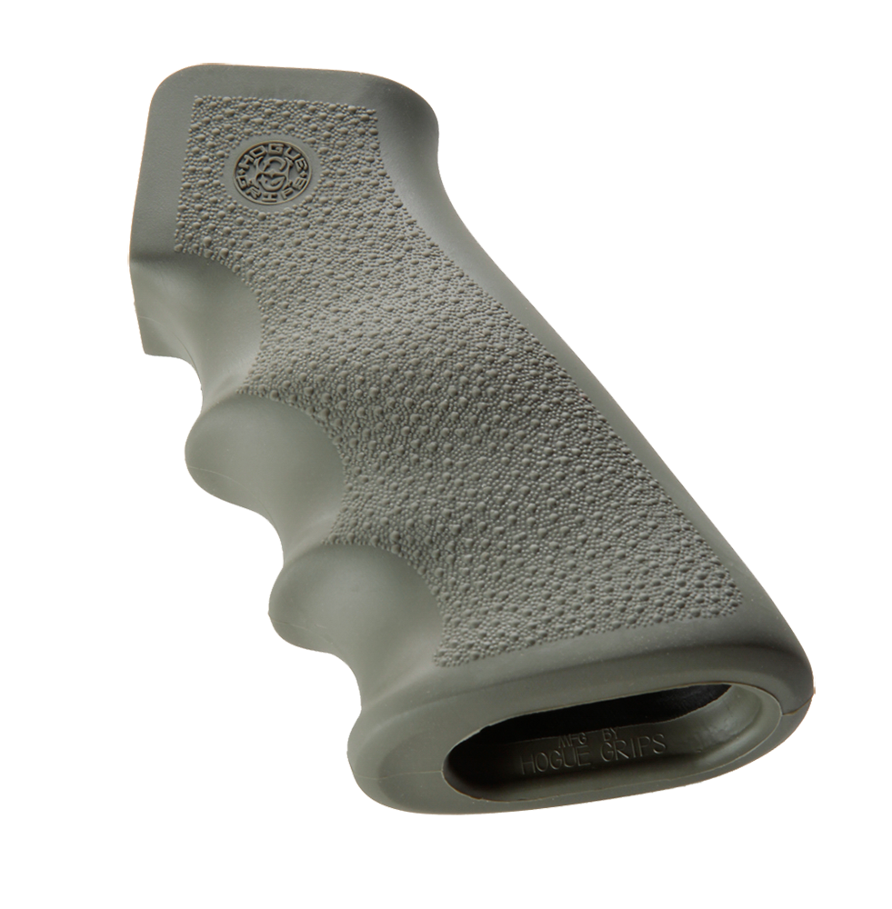 Hogue 15001 OverMolded Grip OD Green Rubber with Finger Grooves for AR-15/M16