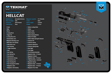 TekMat Springfield Armory Hellcat 11"x17" Cleaning Mat - Black/Blue/White