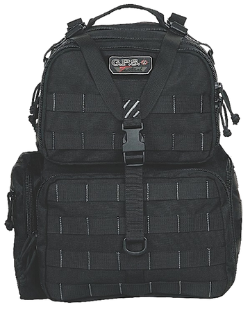 G*Outdoors T1612BPB Tactical Range Backpack Black 1000D Nylon 3 Handguns