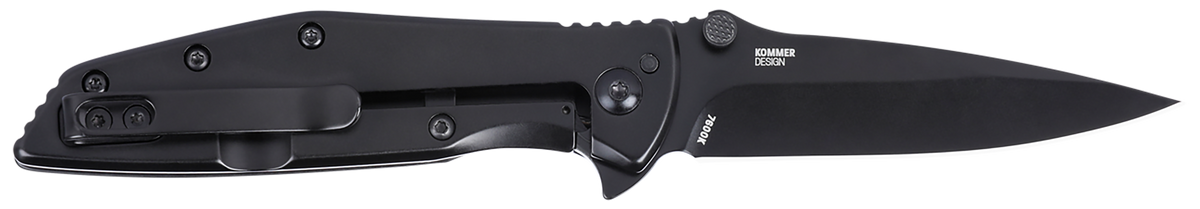 Columbia River Slag 2.95" Folding Drop Point Plain Black Oxide D2 Steel Black Stainless Steel Handle