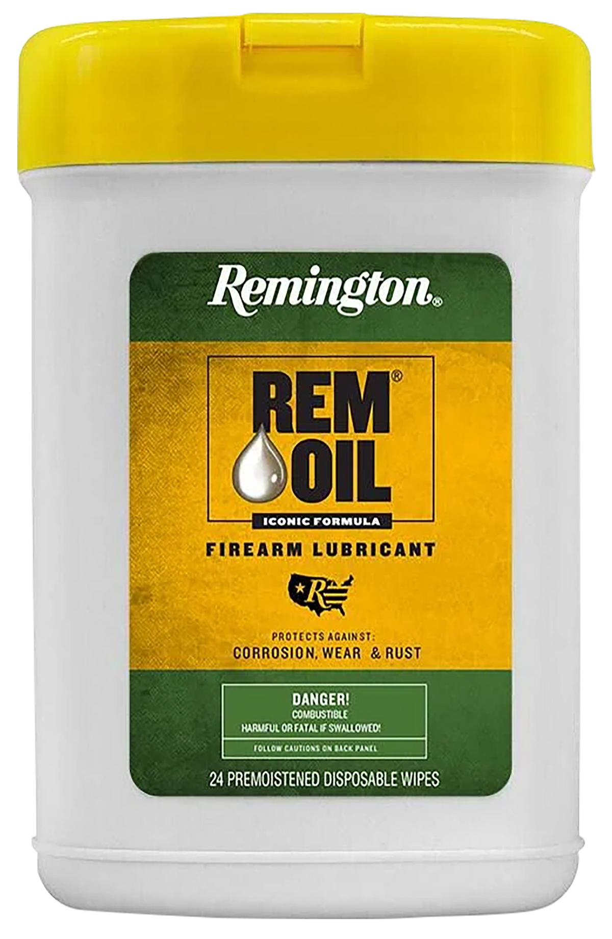Remington Accessories Rem Oil 6.5"x4" Wipes 24-Count Pop-Up Canister