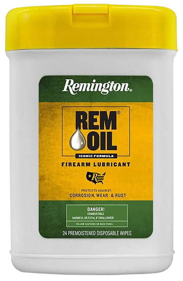 Remington Accessories Rem Oil 6.5"x4" Wipes 24-Count Pop-Up Canister