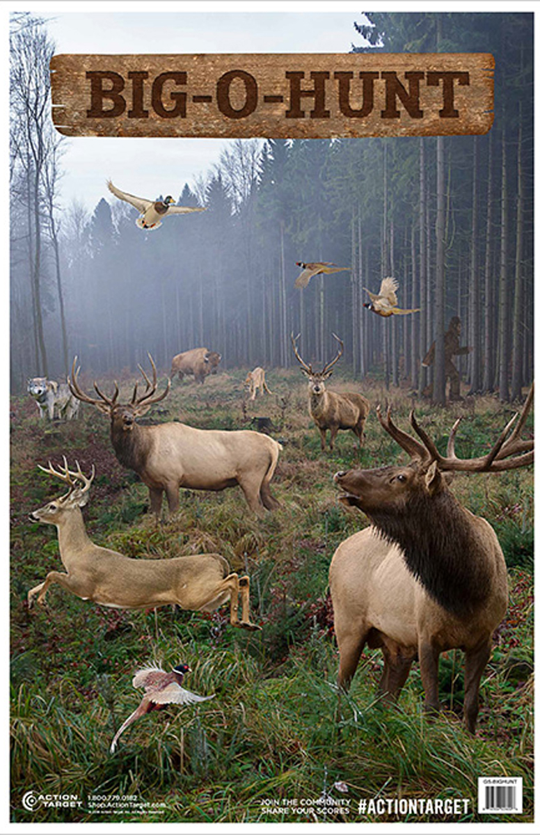 Action Target Big-O-Hunt Entertainment Animals Paper Hanging Target 23" x 35" 100/Box