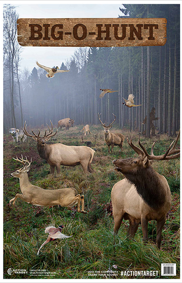 Action Target Big-O-Hunt Entertainment Animals Paper Hanging Target 23" x 35" 100/Box