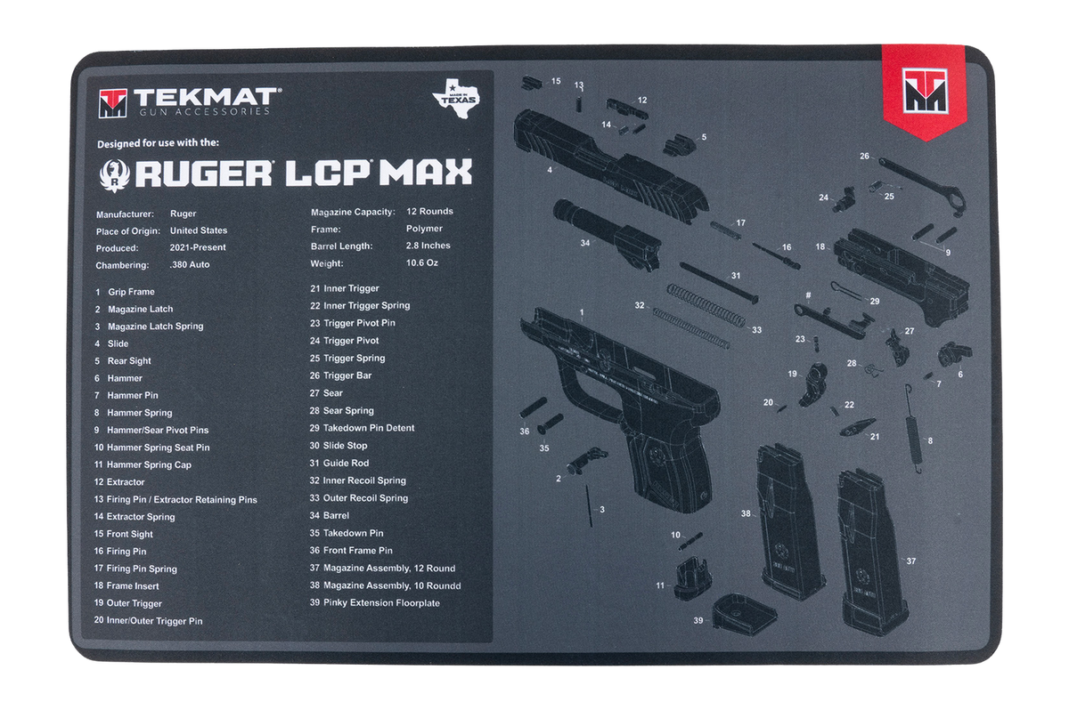 TekMat TEK-R17 Ruger LCP Max 17x11 Pistol Cleaning Mat