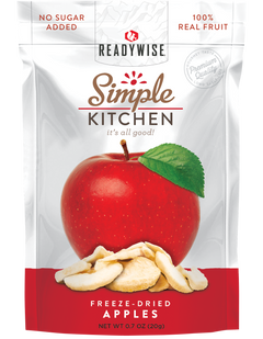 ReadyWise Simple Kitchen Freeze Dried Fruit Sweet Apples 1 Serving Pouch - 6 Pouch Case