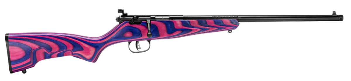 Savage Rascal Minimalist 22 LR 16.12" 1-Rd Bolt Action Youth Rifle - Pink/Purple Laminate