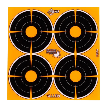 Allen EZ Aim Splash Adhesive Target Black/Orange 3" 12 Sheets (48 Bullseyes)