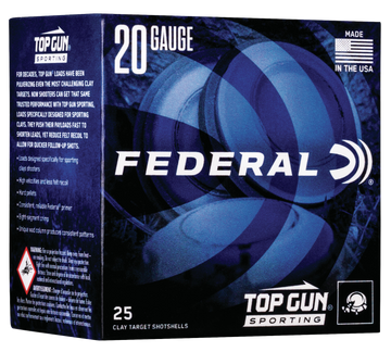 Federal Top Gun 20 Gauge 2.75" 7/8 oz #7.5 Shot 25 Rd - Box or Case