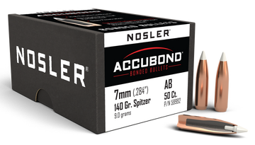 Nosler AccuBond 7mm .284 140gr Spitzer Point Reloading Bullets - 50/Box