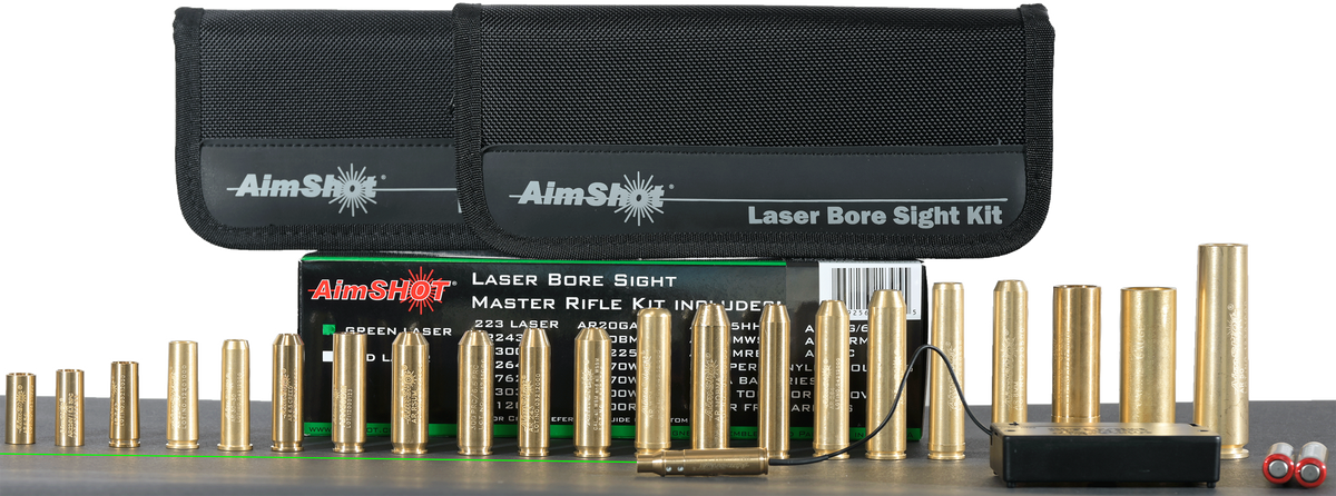 AimShot Master Kit Multi-Caliber Bore Sight Green 532nm Laser Rifle