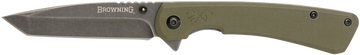 Browning Branded Rock EDC 3" Folding Tanto 7Cr17MoV OD Green G10