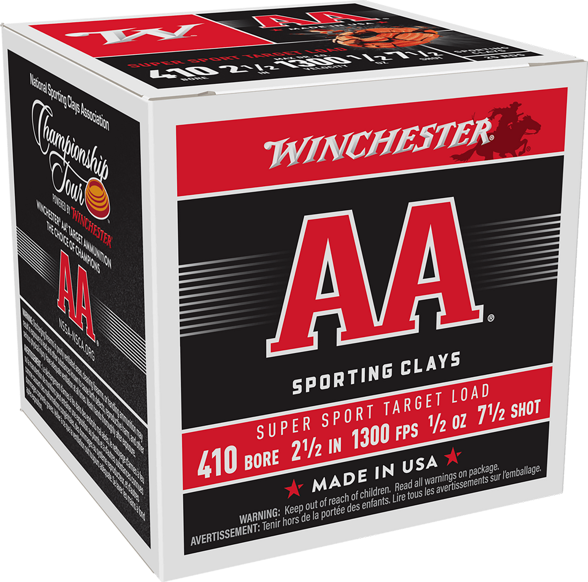 Winchester Ammo AASC417 AA Super Sport 410 Bore 2.5" 1/2 oz 7.5 Shot 25 Rd - Box or Case