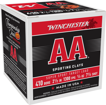 Winchester Ammo AASC417 AA Super Sport 410 Bore 2.5" 1/2 oz 7.5 Shot 25 Rd - Box or Case