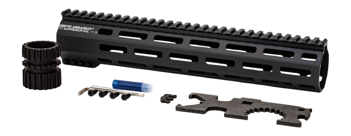 Griffin Armament SR-RIGID M-LOK Rail 11.5" Handguard - Black Anodized