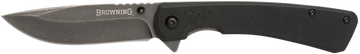 Browning Branded Rock EDC 3" Folding Drop Point 7Cr17MoV Black G10