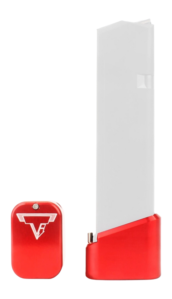 Taran Tactical Innovations Firepower Base Pad Kit Glock 17/22/34/35 9mm Luger/.40 S&W +5/+6 Rd Red Aluminum