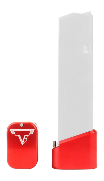 Taran Tactical Innovations Firepower Base Pad Kit Glock 17/22/34/35 9mm Luger/.40 S&W +5/+6 Rd Red Aluminum