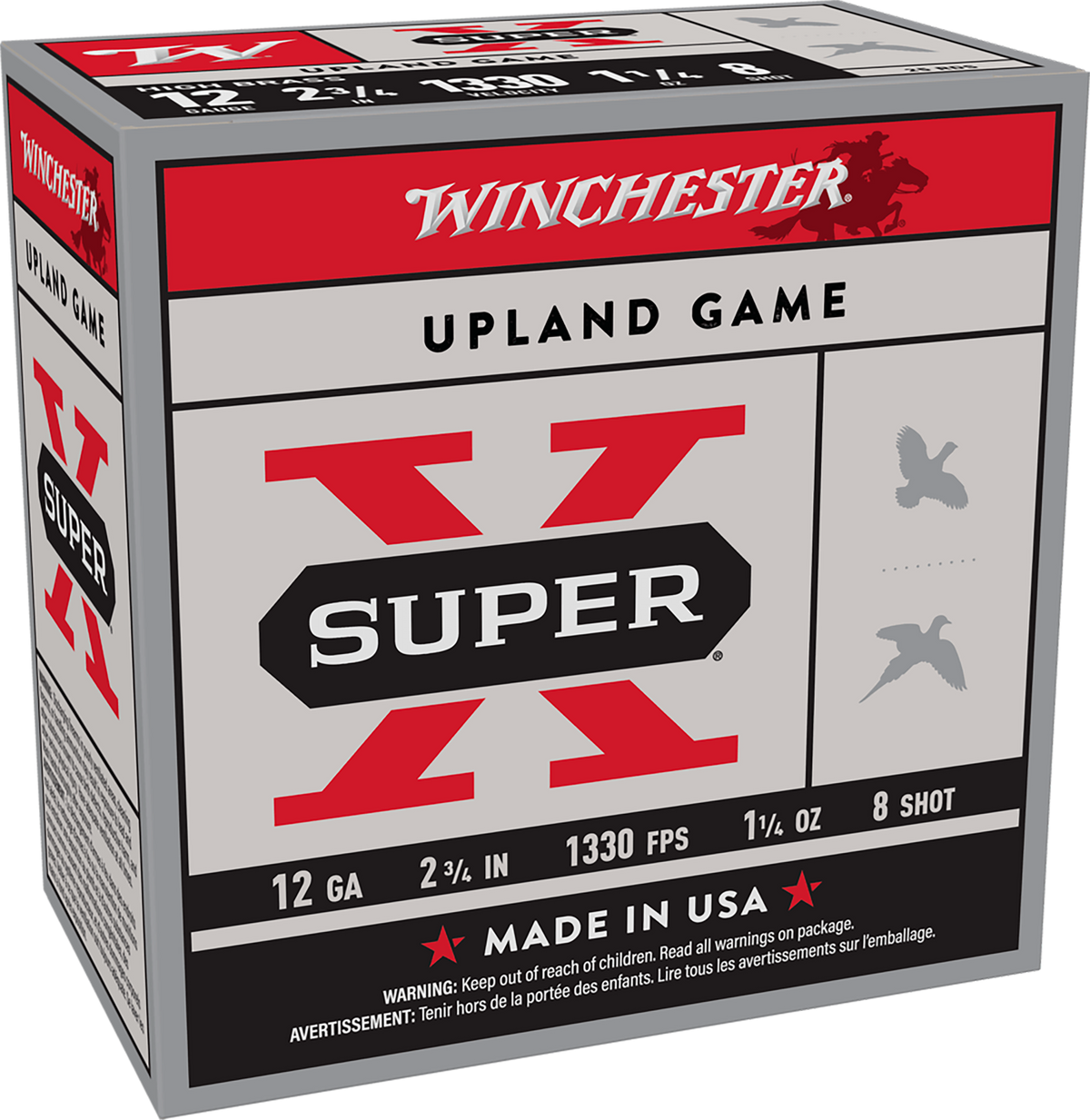 Winchester Ammo Super X Heavy Game Load 12 Gauge 2.75" 1-1/4 oz #8 Shot 25 Rd - Box or Case