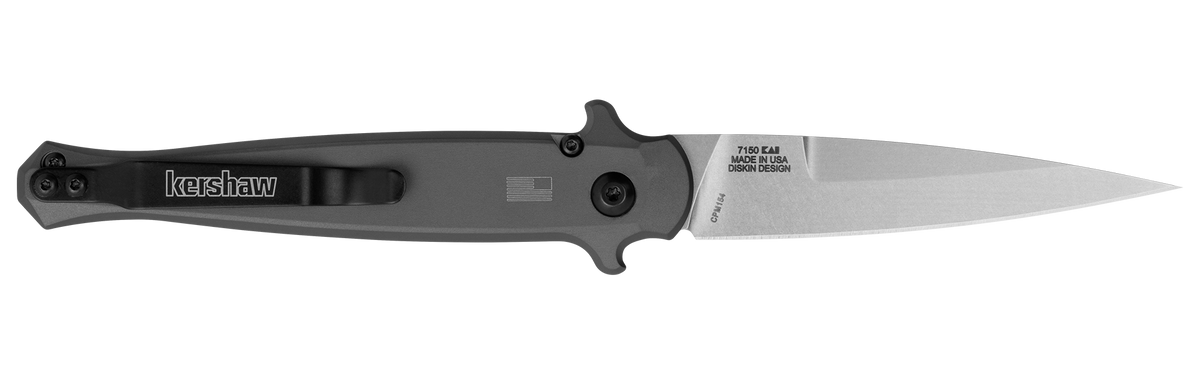 Kershaw Launch 8 3.5" Spear Point Plain Stonewashed CPM-154 Automatic Folding Knife