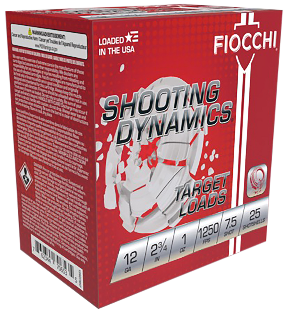 Fiocchi Shooting Dynamics 12 Gauge 2.75" 1oz #7.5 Lead Shot 25 Per Box/10 Case - Box or Case
