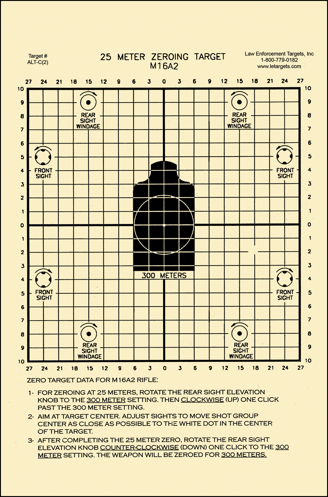 Action Target ALTC2100 Sighting Zeroing Center Mass Tagboard Hanging Target 25 Meter 8.75" x 11.5" Black/White 100/Box