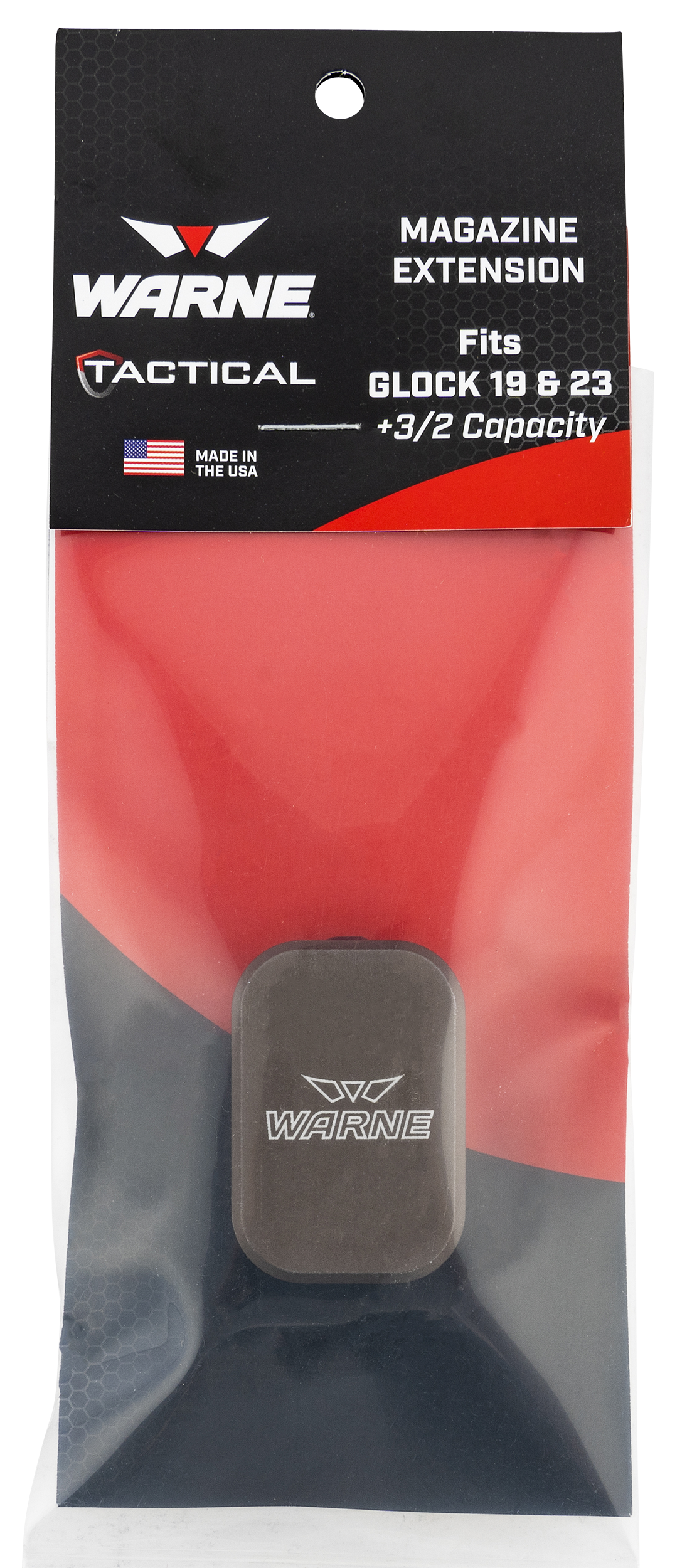 Warne MEG1932DE Magazine Extension 6061-T6 Aluminum FDE for Glock 19/23 - +3 9mm Luger / +2 .40 S&W