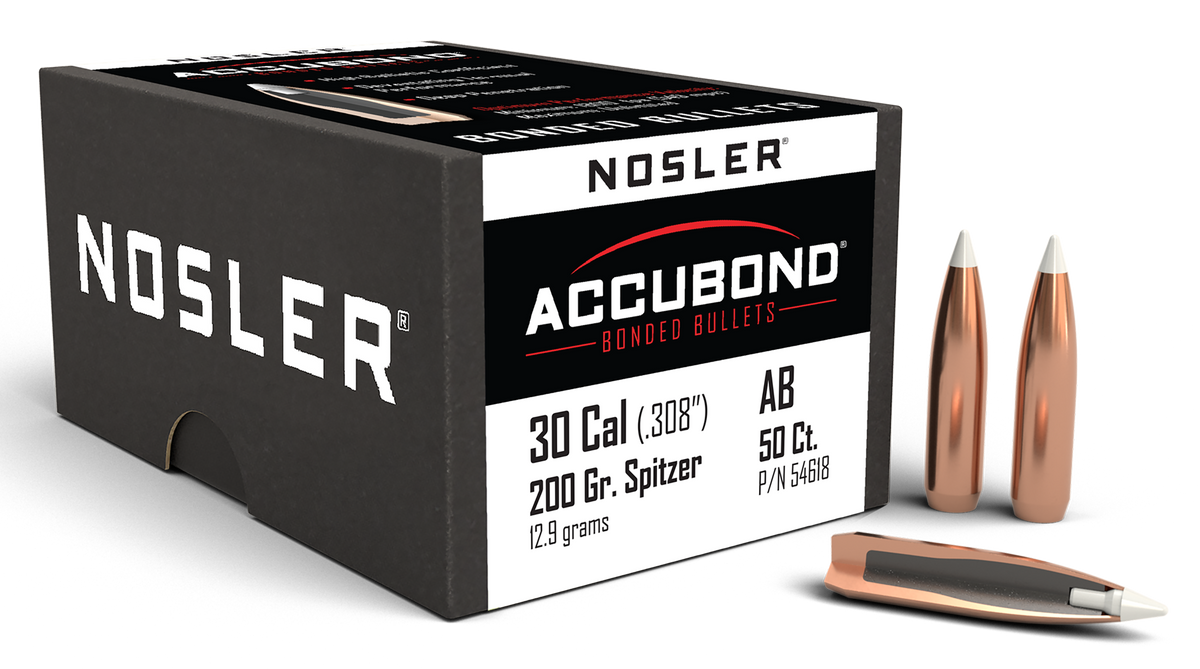 Nosler AccuBond 30 Cal 200 gr Spitzer Point Bullets - 50 Ct