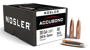 Nosler AccuBond 30 Cal 200 gr Spitzer Point Bullets - 50 Ct