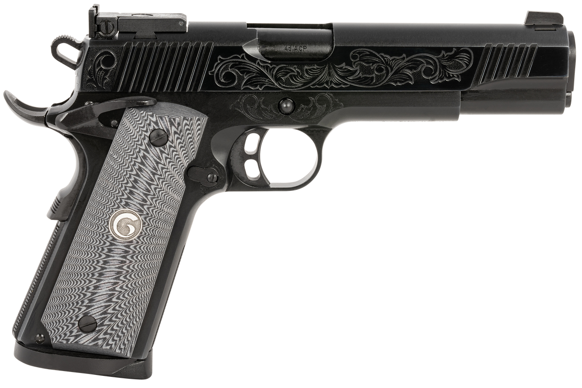 EAA Girsan MC1911 S Lux 45 ACP 5" 8+1 Semi-Auto Pistol - Black Chrome Engraved