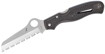 Spyderco Atlantic Salt C89SBK 3.69" Folding Sheepsfoot Serrated H1 Steel Black FRN