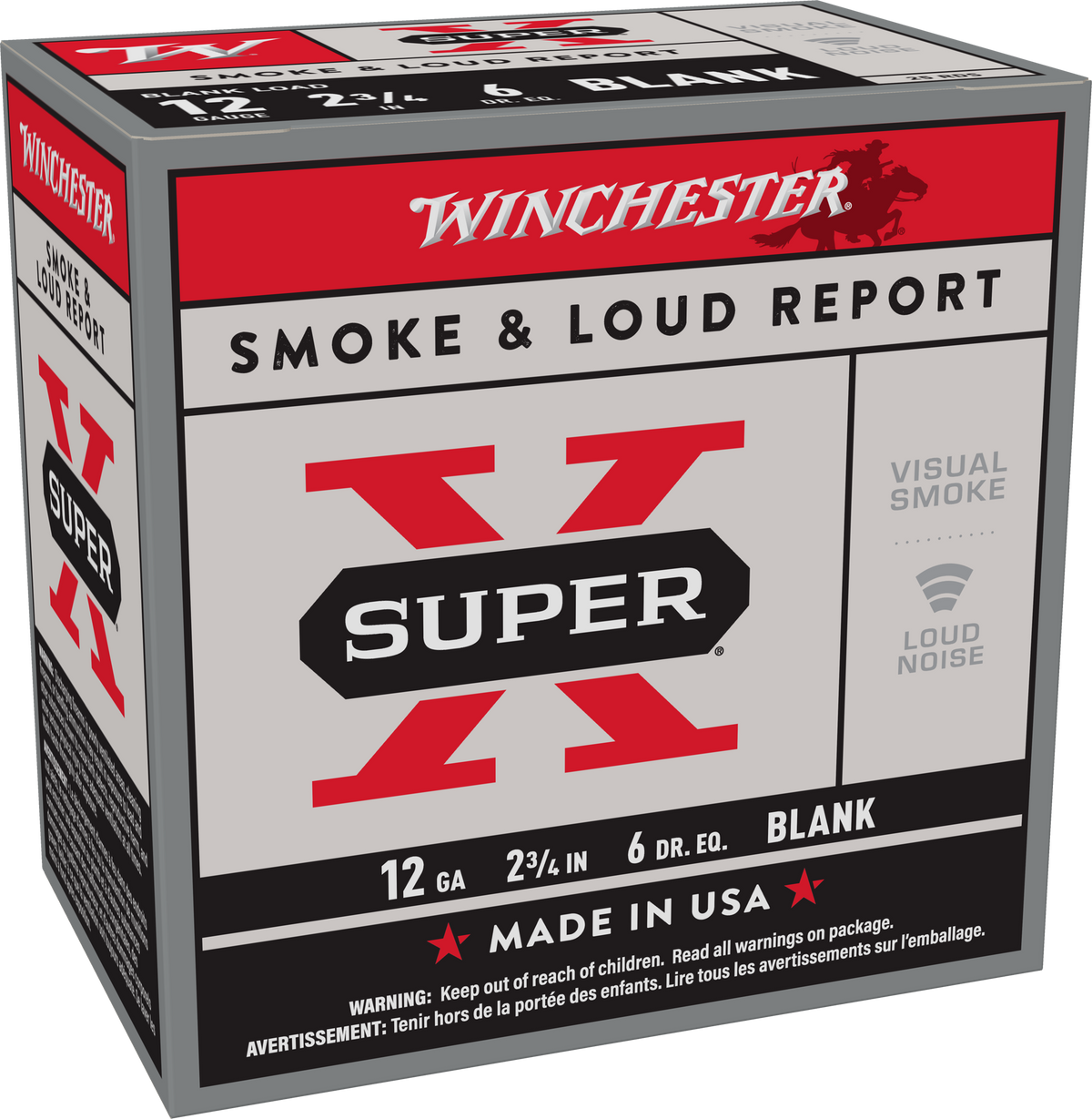 Winchester Ammo Super X Blank 12 Gauge 2.75" 25 Rd - Box or Case