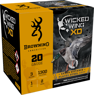 Browning Wicked Wing XD 20 Gauge 3" 1oz #2 Shot 25/Box - Box or Case