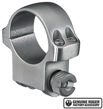 Ruger 4K Scope Ring 1" Medium Silver Single Ring