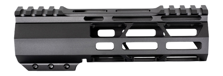 JE Machine Tech 7" AR-15 M-LOK Slim Free Float Handguard - Black - J Style
