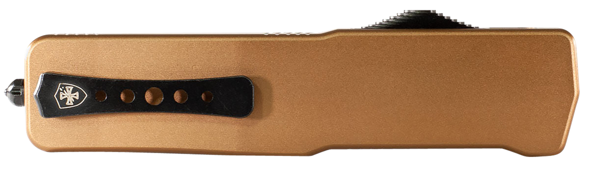Templar Knife SAAB221 Premium LW Small 3" OTF Tanto Plain D2 Black Oxide Stonewashed 4.50" Bronze Anodized Aluminum Handle