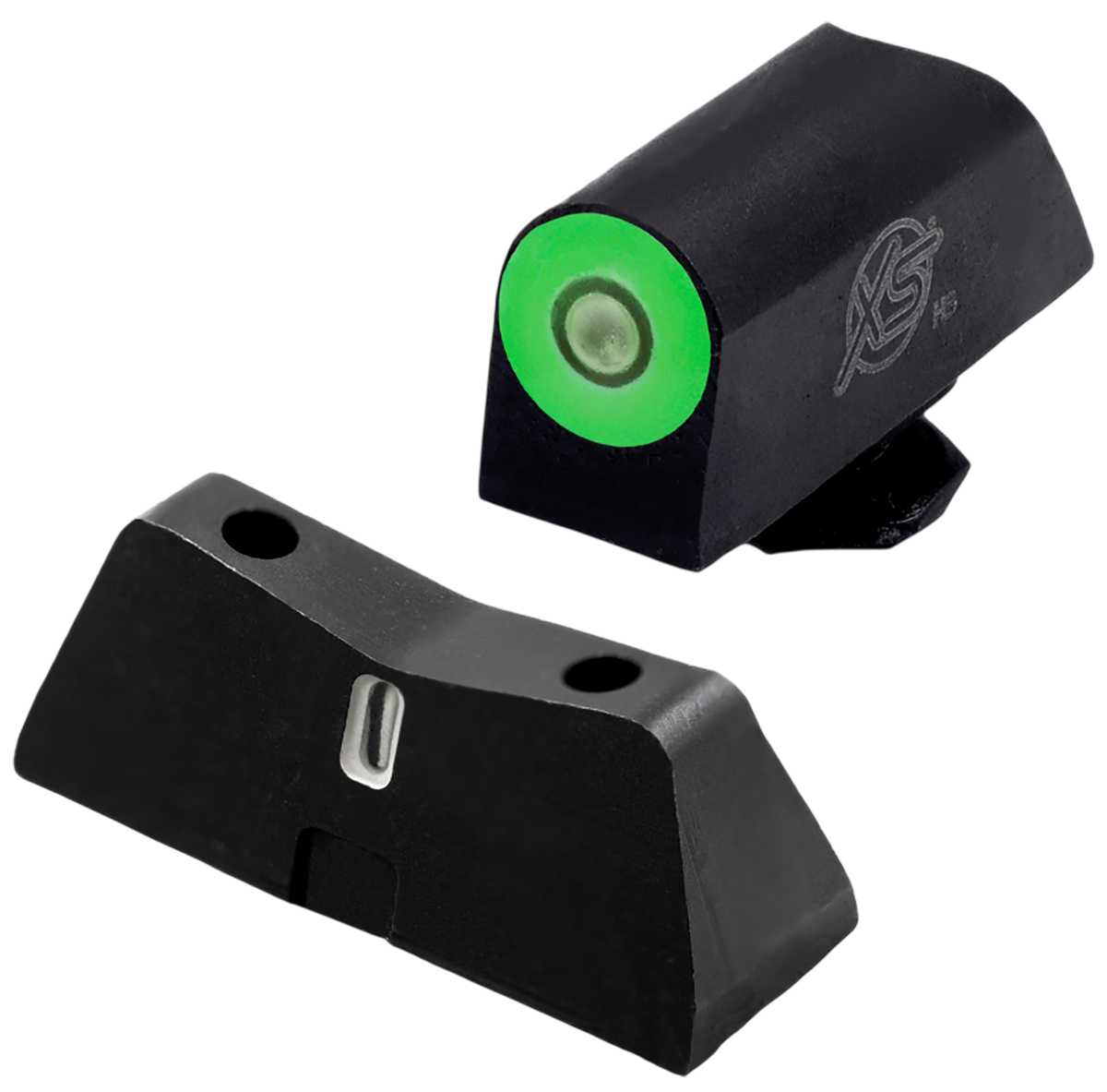 XS Sights DXT2 Pro Night Sight Set Green Tritium Front, Black Oxide Frame - Fits Glock