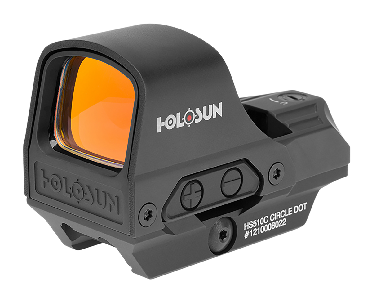 Holosun HS510C 1x 0.91"x1.26" 2 MOA Red Dot/65 MOA Circle Reflex Sight - Black Anodized
