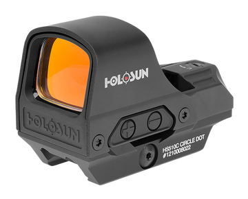 Holosun HS510C 1x 0.91"x1.26" 2 MOA Red Dot/65 MOA Circle Reflex Sight - Black Anodized