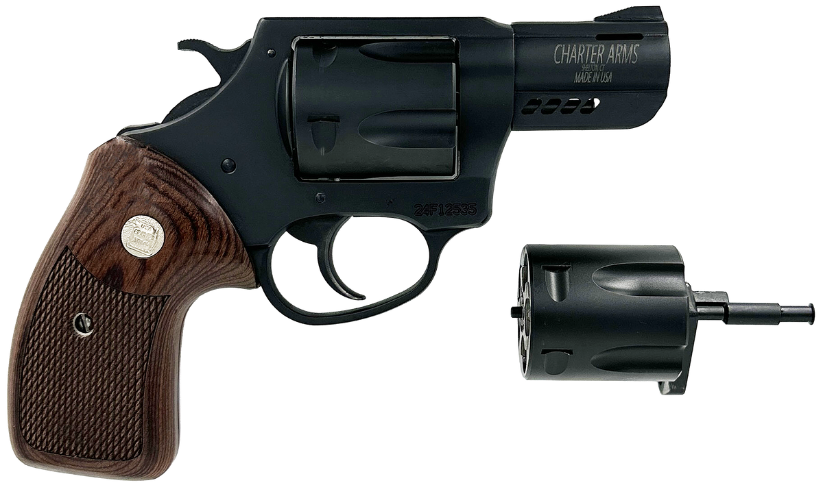 Charter Arms Double Dog 9mm Luger/357 Mag/38 Special 2.20" 5-Shot DA/SA Revolver - Black Passivate/Walnut
