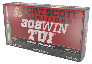 Fort Scott Munitions Tumble Upon Impact (TUI) 308 Win 175 gr Solid Copper Spun - Box or Case