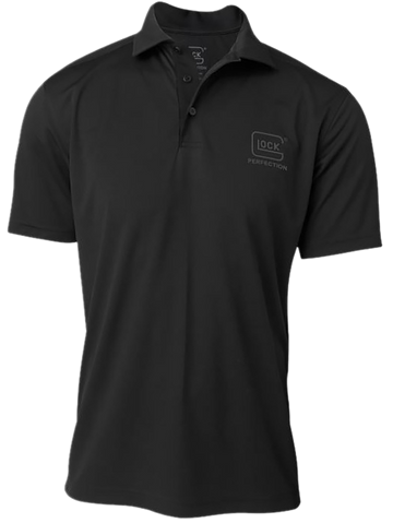 Glock Perfection Short Sleeve Polo Black Polyester Mesh Small
