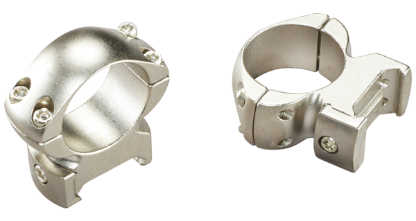 Weaver Mounts Grand Slam 1" High Silver Steel Scope Rings - 2-Piece Set