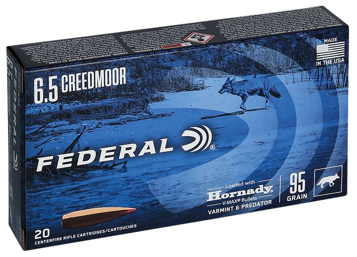 Federal Varmint & Predator 6.5 Creedmoor 95gr Hornady V-Max 20 Rd - Box or Case